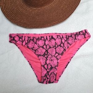 Cabana del Sol Hot Pink Snake Print Bikini Bottom Size L.